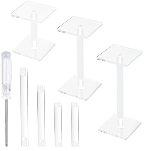 BOXOB 2st Flygande Miniatyrer Combat Riser, Justerbar Höjd Flernivåplattform Akryl Terräng Combat Display Stands för DND Miniatures Bordsspel Brädspel RPG-Tillbehör