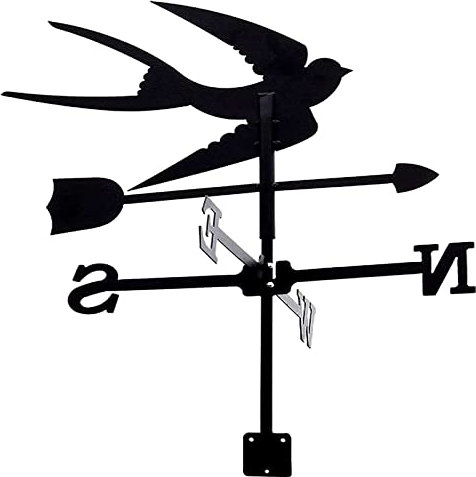 Girouette en métal rétro en forme d'hirondelle pour jardin, patio, cour, décoration