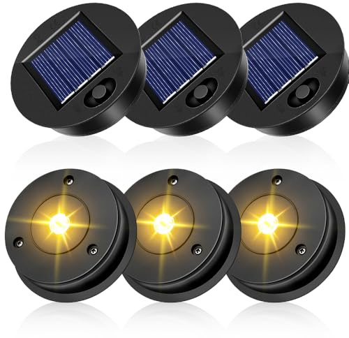KBIBCK 6 Piezas 8.5CM Regadera Solar Luces Decoraciones de Jardín, Lamparas Solares Exterior Jardin, Regadera Solar A Prueba De Agua Luces De Hadas Jardín, para Valla de Parque, Césped, Patio, Porch