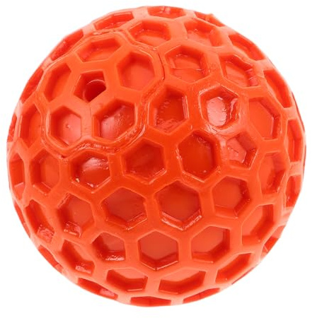TOGEVAL Pelota Chirriante para Perros Mediana y Pequeña Juguete de Goma Resistente y Fácil de Limpiar Diseño Panal para Morder y Casa o Patio