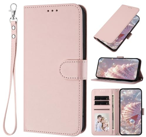 XINQCASE für iPhone 12 / iPhone 12 Pro Hülle, PU Lederhülle Schutzhülle [Handyband] Klapphülle Tasche, Handyhülle Flip Case für iPhone 12 / iPhone 12 Pro, Rosa