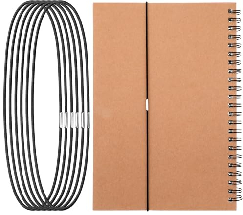 ravelers Notebook Elastic Bands for Journal Notebook Book Lovers, 6Pcs Minimalist Elastic Bookmark 6 Colors Elasticated Band for Notebooks Lightweight Notebooks Accessories for Travel Journal(Black)