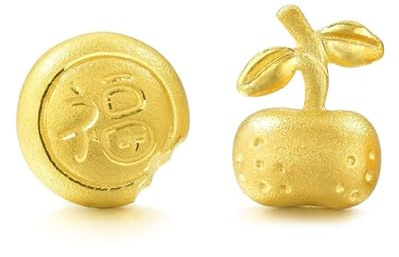 AMDXD Pendientes de oro Au750 de 18 quilates, diseño de Navidad, estilo tradicional, estilo Art Nouveau, joyas auténticas para mujer, oro amarillo de 18 quilates