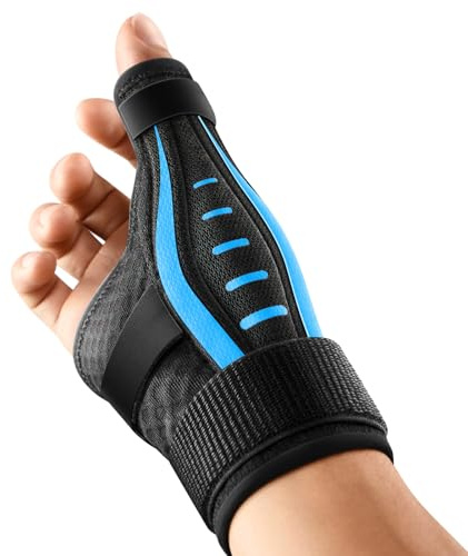 FULDAY Daumenbandage Rechts und Links Hand, Ergonomische Daumensattelgelenk Bandage, Atmungsaktive Daumenschiene, Daumenorthese bei Arthrose, Sehnenscheidenentzündung, Schnappdaumen(S blau)