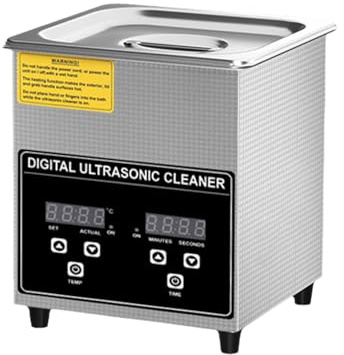 Ccarzzi Digital Ultrasonic Cleaner 2L 60W Stainless Steel Ultrasonic Cleaner Machine with 30 Minute Timer, 0-80°C Heater and Stainless Steel Cleaning Basket, for Jewellery, Glasses, Watch, Metal