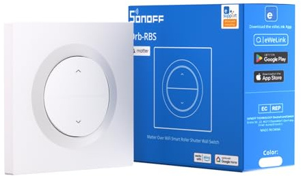 SONOFF Fusion Matter Smart Roller Shutter Switch Orb-RBS(MINI-RBS-E)(MINI-RBS-E) 2.4GHz Wi-Fi Percentage Control Timer and Voice Control Alexa/Google Home/Home Assistant Support Neutral Wire Required