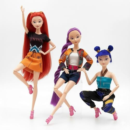 VINYUSE 3Pack Demon Hunters Toys Set, Demon Hunters Dolls Set, 11.5-inch Poseable Dolls with Movable Joints, Suitable for Fans and Kids Game Gift