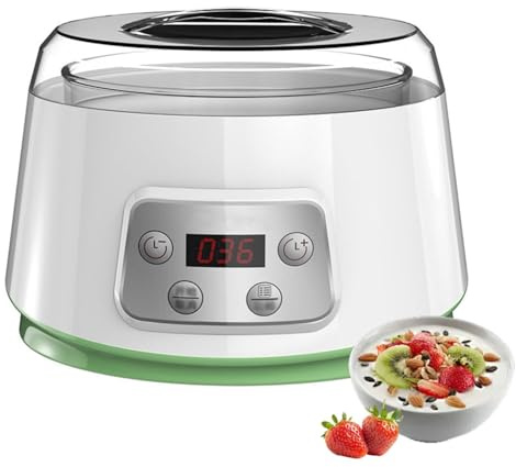 Yogurtiera 20W, Mini 1,3L con Rivestimento In Vetro Ispessito – Macchina per Fermentazione Multifunzionale con Pannello Touch, Temperatura Costante per Yogurt, Natto