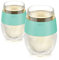 HOST Set di 2 Coppe Refrigeranti per Bevande Congelabili, Bicchiere Refrigerante per Bevande da Congelatore, Bicchieri per Vino Rosso e Bianco, 251 ml, Color Menta