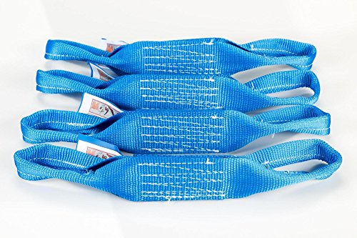 LOADCARE 4 x Quergurt für Autotransportgurt, Auto Zurrgurt, Auto Spanngurt, PKW Spanngurt, blau 0,35 m