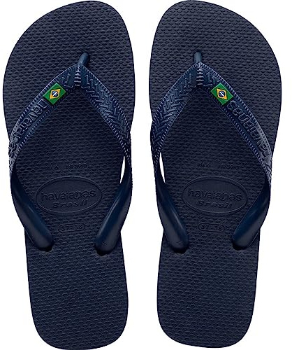 Havaianas Unisex Brasil 4000032 Flip Flops, Blue Navy Blue, 3/4 UK