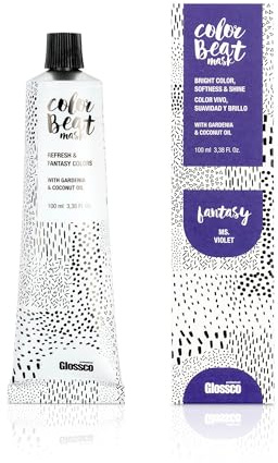 GLOSSCO PROFESSIONAL - Mascarilla Color Beat Mask, 100 ml, Tono Ms. Violet, Coloración Semipermanente en Crema, con Gardenia y Aceite de Coco, Tonos más Vivos, Cabello Suave y Brillante