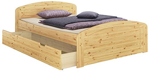 Erst-Holz® Funktionsbett Kiefer massiv in Überlänge 140x220 Holzbett mit wählbarem Zubehör V-60.50-14-220, Ausstattung:Federholzrahmen inkl.