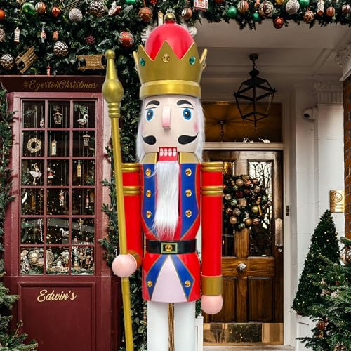 CDL 1,5 m di Altezza Life-Size Chrisctams Nutcracker Large/Gigante Rosso Natalizio in Legno schiaccianoci Soldato Ornamento Natale schiaccianoci Re K20