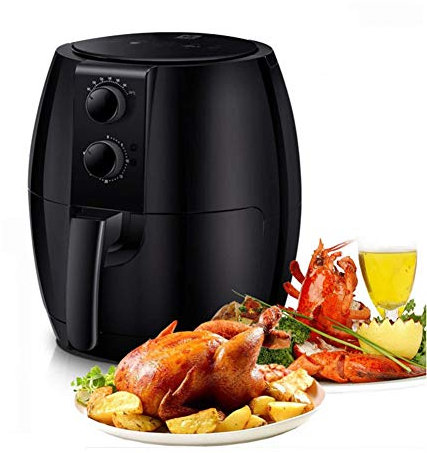 LTLCLZ Friteuse Électrique sans Panier De Friture Anti-Adhérant,Huile Friteuse À Air Chaude Format Familial 4,5 L,Fonction D'arrêt Automatique sans BPA,Facile À Nettoyer 1350 W