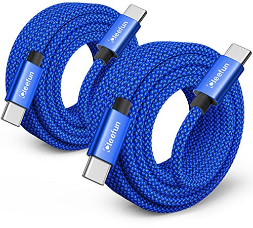 CLEEFUN Lungo Cavo USB C USB C 3 M, 2Pezzi Cavo USB Type-C 3 Metri PD 60W Ricarica Rapida Tipo C a USBC per iPhone 16/15 Pro Max, Galaxy S25 S24 S23 Note 20 10, i Pad Pro/Air 5 4, Pixel 9 8, Switch