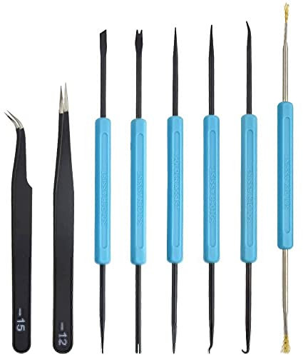 XINMEIWEN Professional Solder Assist Tool Löt-Hilfswerkzeug Doppelseitige Hilfe Reparatur Löt-Kit für Löten und Entlöten (8 Stück)