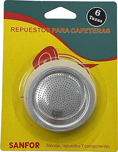 Sanfor Joint caoutchouc filtre pour cafetière italienne 6 tasses caoutchouc blanc aluminium 72 x 55 x 8 mm 87025