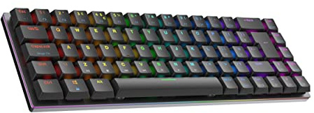 Ranked G65 Guardian 65% | Full Aluminum Frame | Ultra Slim Hot Swappable Mechanical Gaming Keyboard | 69 Keys RGB Backlit for PC/Mac | QWERTY ISO UK Layout (Black, Gateron Low Profile Red)