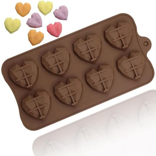 TTOA 1Pcs Diamante Cuori 8 Cavità 3D Torta Cioccolato Stampo San Valentino Stampo Cubo di Ghiaccio Cera Melt Resina Decorazione Strumento