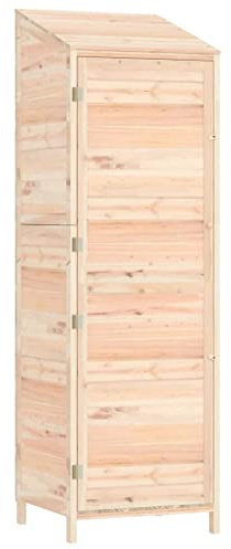 vidaXL Geräteschuppen Gartenhaus Schuppen Gerätehaus Lagerschuppen Satteldach Gartenschrank Pultdach Garten 55x52x174,5cm Massivholz Tanne