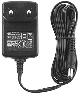 Fuente de alimentación de CA a CC 9 V 1,5 A, Clavija de 5,5 mm x 2,1 mm, Clavija UE, Centro Positivo