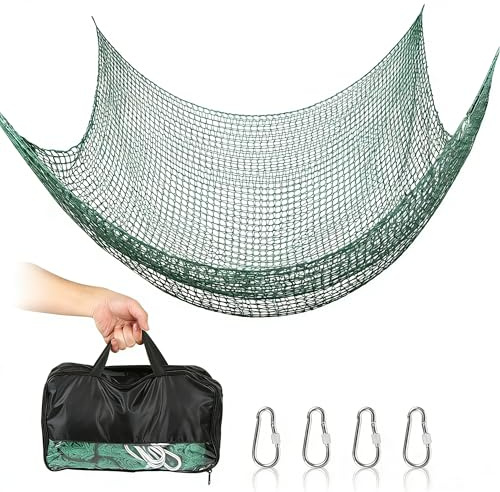Climbing Net Playground, Double Layers Children's Safety Net Climbing Frame Net Children's Swing Garden, 1 x 3 m / 2 x 3 m / 3 x 3 m Fall Protection Net for Playground Net Green (2 x 3 m)