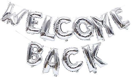 ABOOFAN 1 Satz Alphabet-luftballons Latexballons Willkommen Zurück Luftballon Goldene Ballons Welcome Back Banner Hochzeitsballons Heliumballons Aluminiumfolie Einstellen Buchstabe Büro