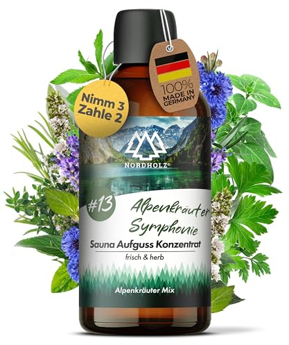 Nordholz Saunaaufguss 100ml, 60 Sorten, Premium Aufgussmittel Konzentrat