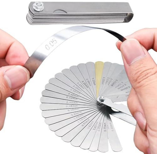 Spessimetri Lame Acciaio,Spessimetro Lame,Spessimetro 32 Lame,Spessimetro Valvole, Spessimetro Pieghevole Misurazione Doppia,Per Misurare Larghezza Spessore Dimensioni