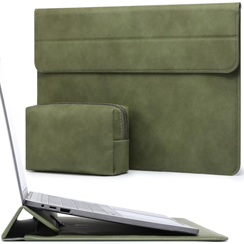 HYZUO 13 Zoll Laptoptasche mit Ständer für MacBook Air, Olivgrün | für MacBook Air 13 M5-M1, 2026 13 MacBook Neo, 2026-2016 MacBook Pro 13 M2 M1, iPad Pro/Air 13, Surface Pro 12-3, XPS 13