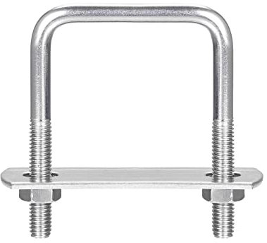 Rohrschelle, quadratische U-Bolzen, 42 mm (1,65 Zoll) Innenbreite, 60 mm Länge, M6 U-Klemmschraube aus Edelstahl 304 mit Muttern und Platten, for Bootsanhänger