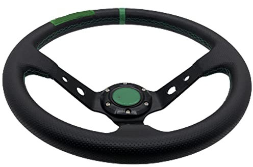 SkyjOy Volanti Sportivi Universale PVC. Volante da sterzo da Corsa in Pelle 350mm 14 Pollici Auto Sport Volante Sport Volante Auto Sportivo