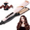 FTJKGH Hair Waver Hair Crimpers for Women - Hair Curler for Women and Girls Mermaid Wave Curling Iron Professional Crimping with 5 Heat Setting Anti-Scald Hair Care for Wide Deep Waves (Pink)