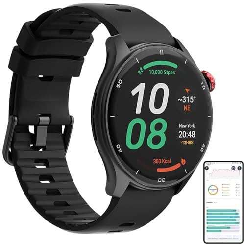 Newgen Medicals GPS Uhr: Premium-GPS-Fitness-&-Fashion-Smartwatch, AMOLED-Display, Freisprechen (Laufuhr, Smartwatch Herren Android, Watch)