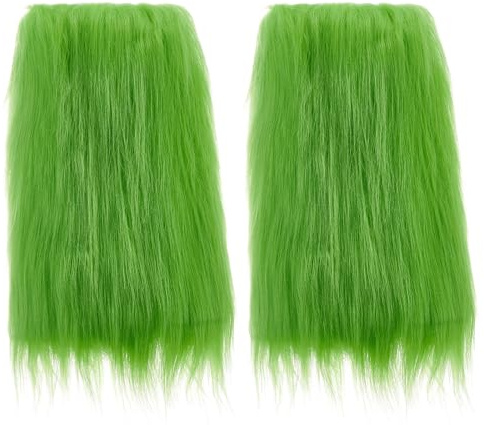 Beinstulpen für Damen, Kunstfell, weich, gemütlich, Stiefelstulpen, Zubehör, für Weihnachten, Party, Bühne, A-grün, One size