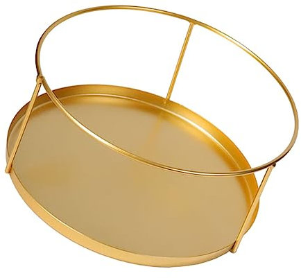 ANDRESLAD Plateau Porte-bijoux en Fer Forgé Doré, Assiette Multifonction Nordique, Support Rangement Maquillage et Accessoires, Décoration Intérieure, Taille Unique