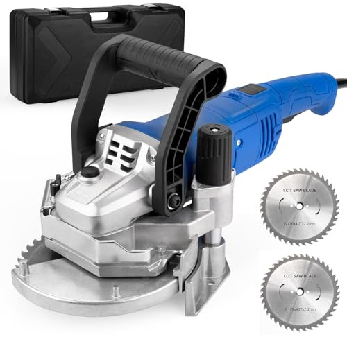 igooo Schwerlast-Unterschnittsägen-Set, 1800 W, 230 V, 50 Hz, mit zwei 16,5 cm großen Metalllegierungsblättern für Holz, 4 m Schnur, Modell EUS1800E