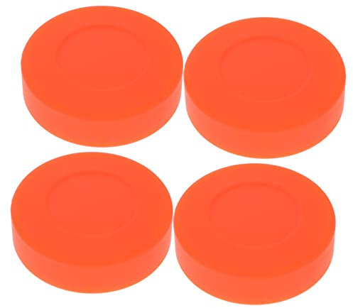 Garneck 4 Stück Hockey Pucks Aus Hochwertigem Kunststoff – Ideal Für Streethockey Und Inline-Hockey Training – Orange Eishockey Pucks Für Profis Und Freizeitspieler