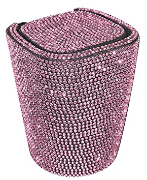 TEEKU Car Ashtray With Lid Smell Proof Blue Led Light Portable For Cylinder Cup Holder Trash Can Strip Lights Automotive (Pink, One Size)