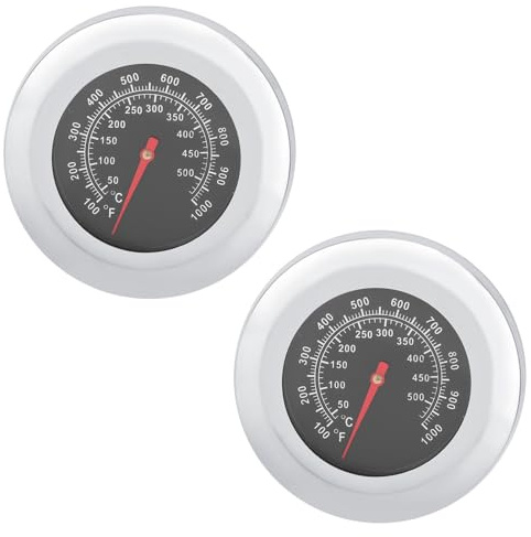 Grill Thermomètre Jauge de température, Thermomètre de Gril à Pizza Thermomètre de four en Acier Inoxydable pour la Cuisson au Barbecue (#2-2Pcs)