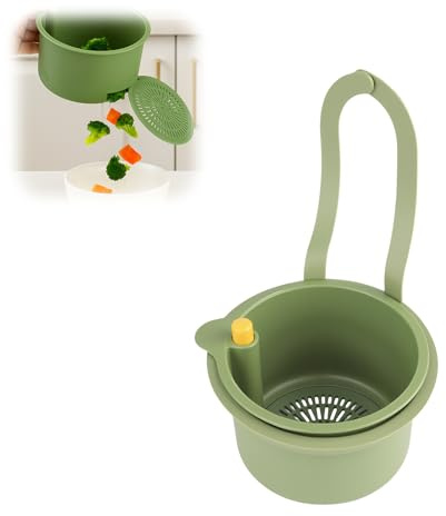 Druckknopf Sieb für Spülbecken - Einhängen Abtropfsieb Spülbecken Set, Sink Strainer am Wasserhahn, Filtern Waschen Sieb, Siebkorb Wohnung, Abflusssieb Küchen Zubehör