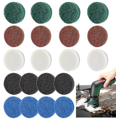 Bosch Universal Brush Reinigungsbürste Pad 20 Stück – Kompatibel mit Bosch Home/Garden 6033 – 4 Hochleistungspad, 4 Küchenpad, 4 Mikrofaserpad, 4 Schaumstoffpad, 4 Scheuer-Pad