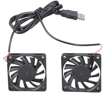 SHOOYIO Ventilador de refrigeración doble USB de 5 V, 3000 rpm, 25 dBA, ruido de 60 x 60 x 10 mm, para CPU y electrónica, ventilador USB para dispositivos electrónicos