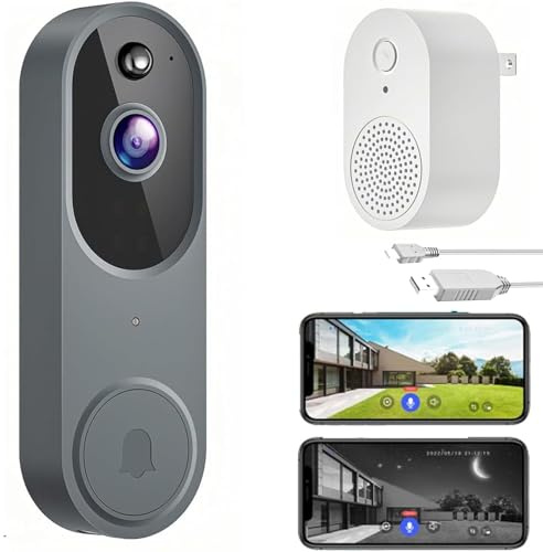 Smart Wireless Video Doorbell Camera with Night Vision 1080p HD WiFi Enabled Home Security ChimeSafe Doorbell M50 Gray for Ultimate Protection