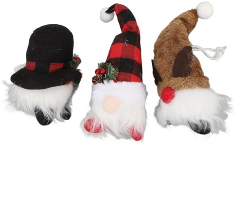 WOHPNLE Muñecas de Santa sin Rostro, 2 Piezas de Navidad de Navidad Figuras de Tela Juguetes Peluches Decoraciones de Navidad para Mesa de árboles (Barba Rosa y Blanca)