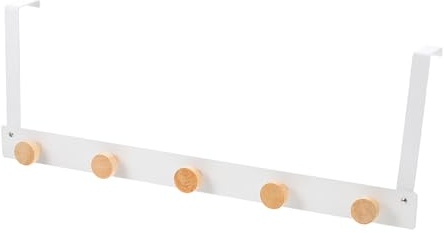 DECHOUS Patère de Porte Fer et Bois sans Perçage Porte-manteau Suspendu Multifonction Résistant pour Manteaux Serviettes et Accessoires Organiseur Mural Élégant pour Entrée et Salle de
