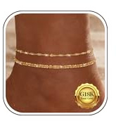 Nelytiya Fussketten Für Frauen Silber 925 Layered Wasserdicht Gold Fußkettchen Für Damen Zierlich Fußkettchen Verstellbares Fußkette Strand Fußschmuck