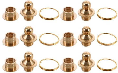 NUOBESTY 6pcs Small Brass Inserts for Gourds Decorative Gourd Caps with Secure Brass Closures Home Décor Accents