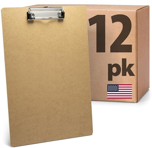 Officemate Recycled Legal Size Wood Clipboard, Low Profile Clip, 12 Pack, Brown (83227)